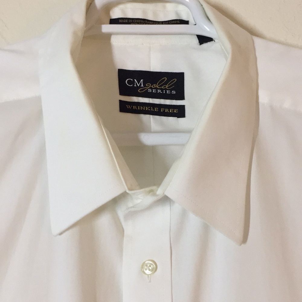 CM Gold White Button Down Long Sleeve Shirt - Picture 6 of 12